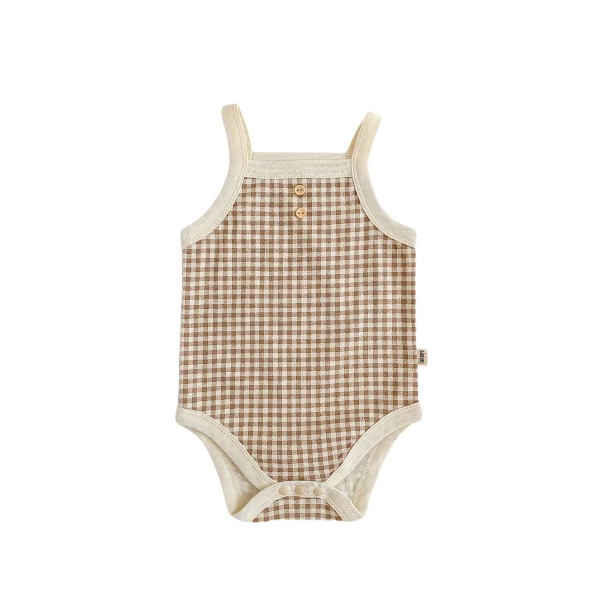Summer Newborn Baby Girls' Sleeveless Plaid Jumpsuit