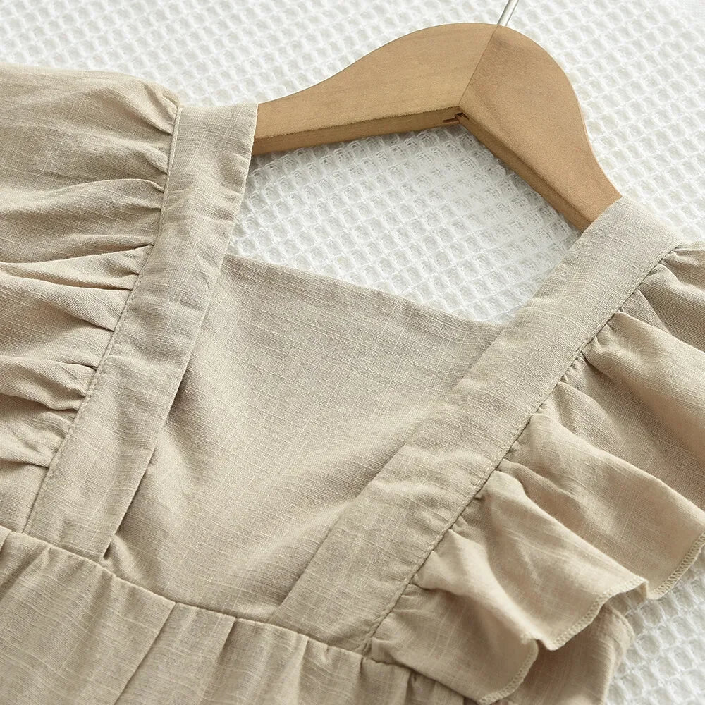 Summer Cotton Girls' Jumpsuit (Adjustable Sleeves)