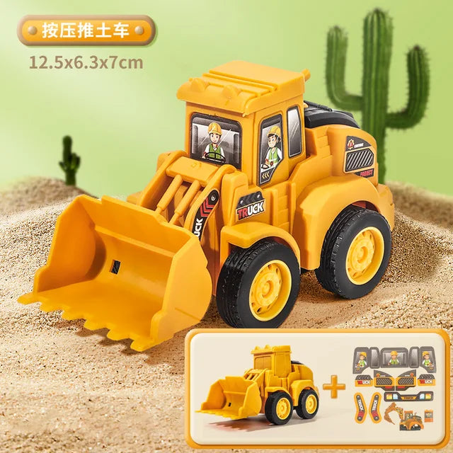 Engineering Vehicle Model Press Sliding Car Excavator Bulldozer Children
