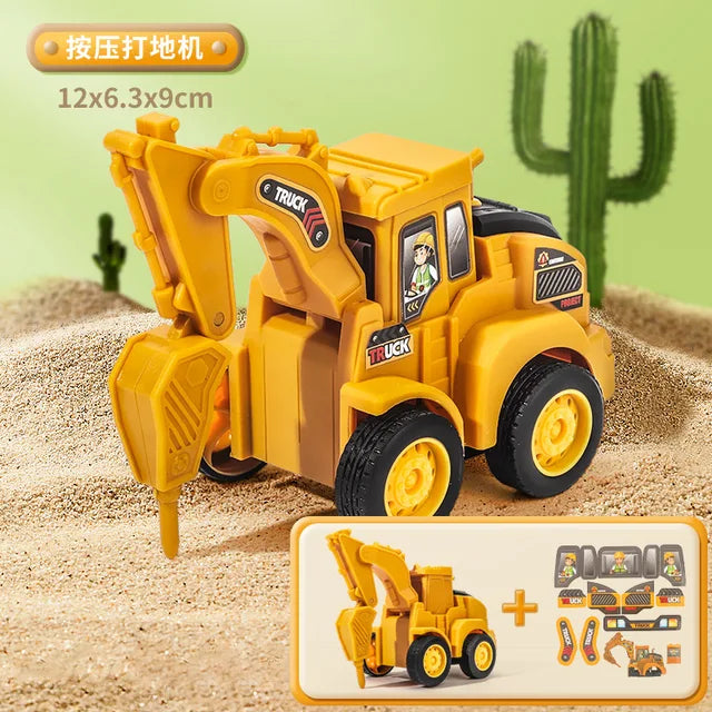 Engineering Vehicle Model Press Sliding Car Excavator Bulldozer Children