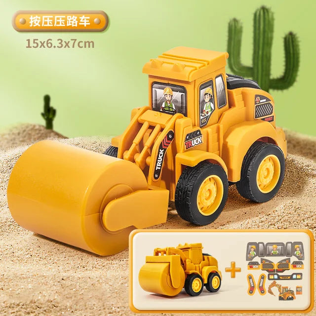 Engineering Vehicle Model Press Sliding Car Excavator Bulldozer Children